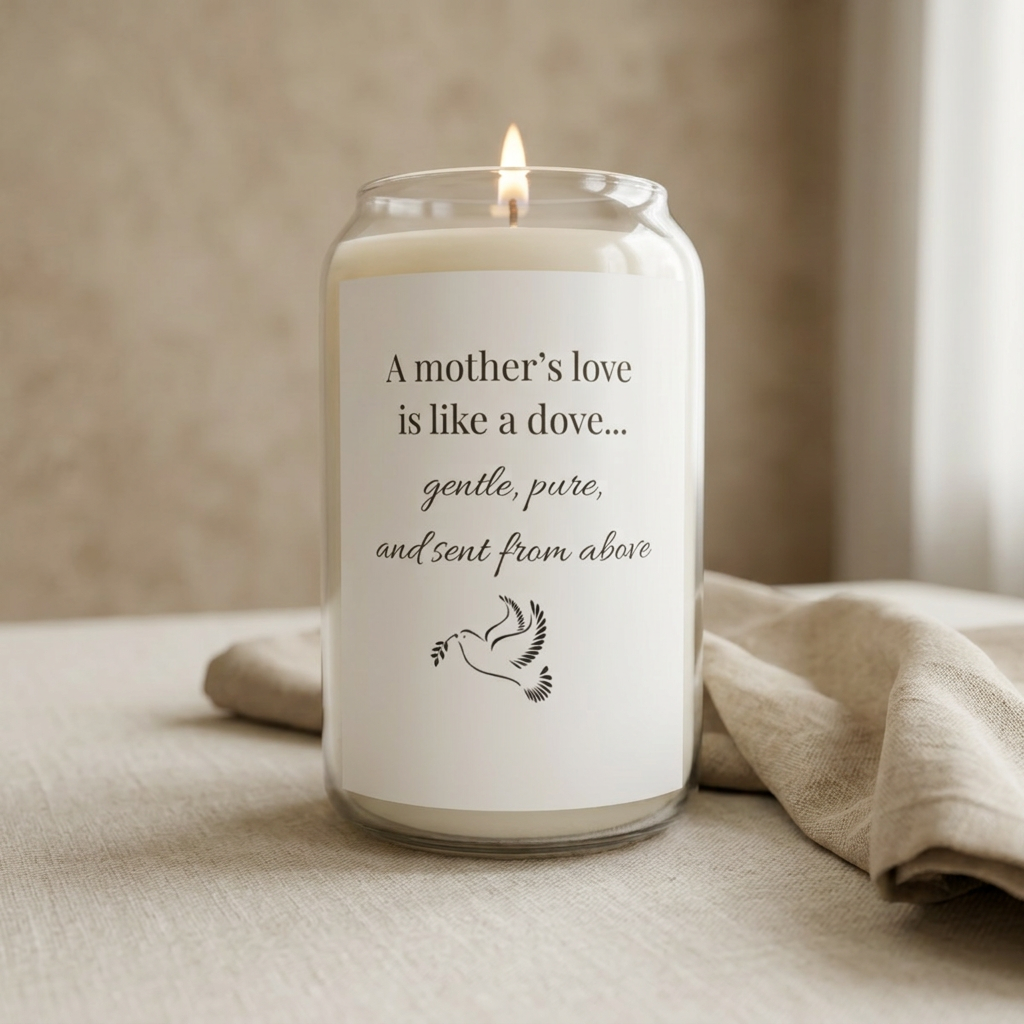 Memorial Dove Soy Candle — "A mother's love is like a dove" 13.75oz