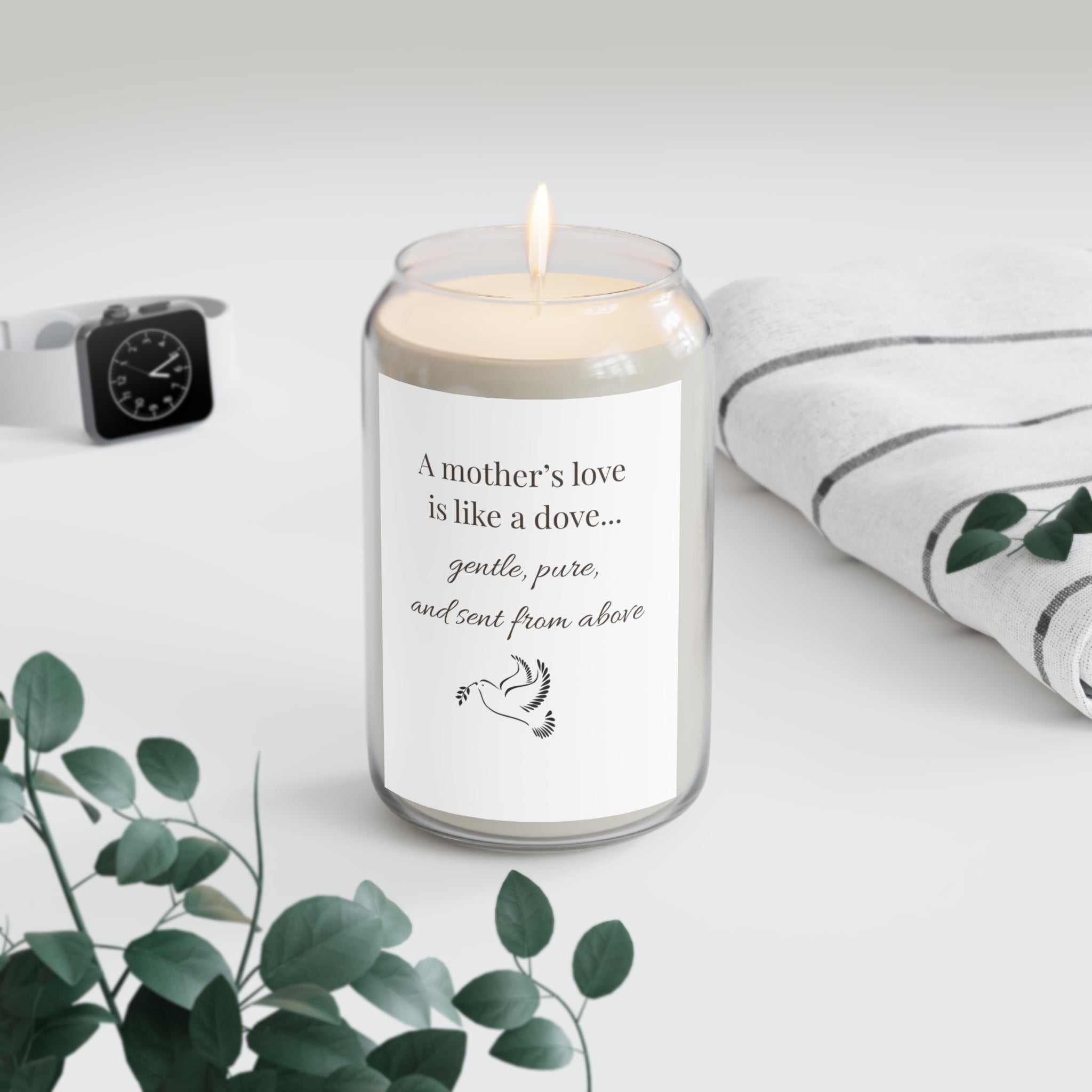 Memorial Dove Soy Candle — "A mother's love is like a dove" 13.75oz